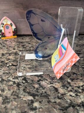 Jubilee Blue Acrylic Butterfly Bookend